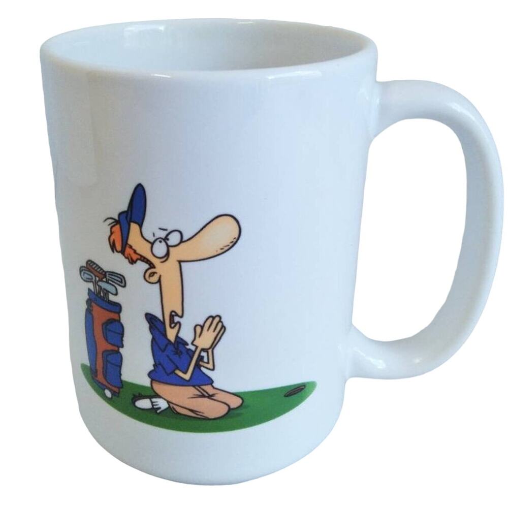 Funny Golf Coffee Mug - Cartoon Graphic Golf Cup - Great Gift!